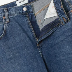 AGOLDE Magda Wide-leg Mid-rise Organic-denim-blend Jeans -Outlet Pique Style Store R04148474 DARKNESSWASHEDBLACK ALT05