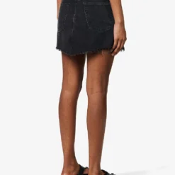 AGOLDE Parker High-rise Organic-denim Mini Skirt -Outlet Pique Style Store R04148480 BEGULEWASHEDBLACK ALT03