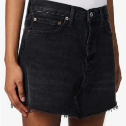 AGOLDE Parker High-rise Organic-denim Mini Skirt -Outlet Pique Style Store R04148480 BEGULEWASHEDBLACK ALT04