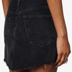 AGOLDE Parker High-rise Organic-denim Mini Skirt -Outlet Pique Style Store R04148480 BEGULEWASHEDBLACK ALT05