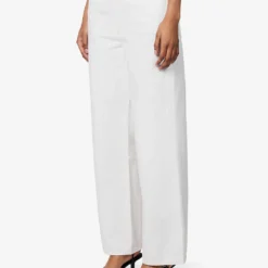 The Barker Brand-patch Wide-leg High-rise Organic-denim Jeans -Outlet Pique Style Store R04148533 SOLABRIGHTWHITE ALT02