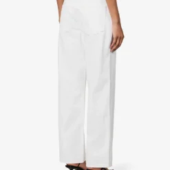 The Barker Brand-patch Wide-leg High-rise Organic-denim Jeans -Outlet Pique Style Store R04148533 SOLABRIGHTWHITE ALT03