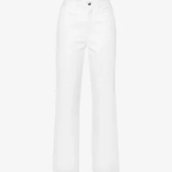 The Barker Brand-patch Wide-leg High-rise Organic-denim Jeans