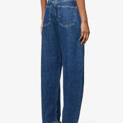 The Idris Brand-patch Wide-leg High-rise Jeans 10 The Idris Brand-patch Wide-leg High-rise Jeans -Outlet Pique Style Store R04148536 DYERMIDWASHEDIND ALT03