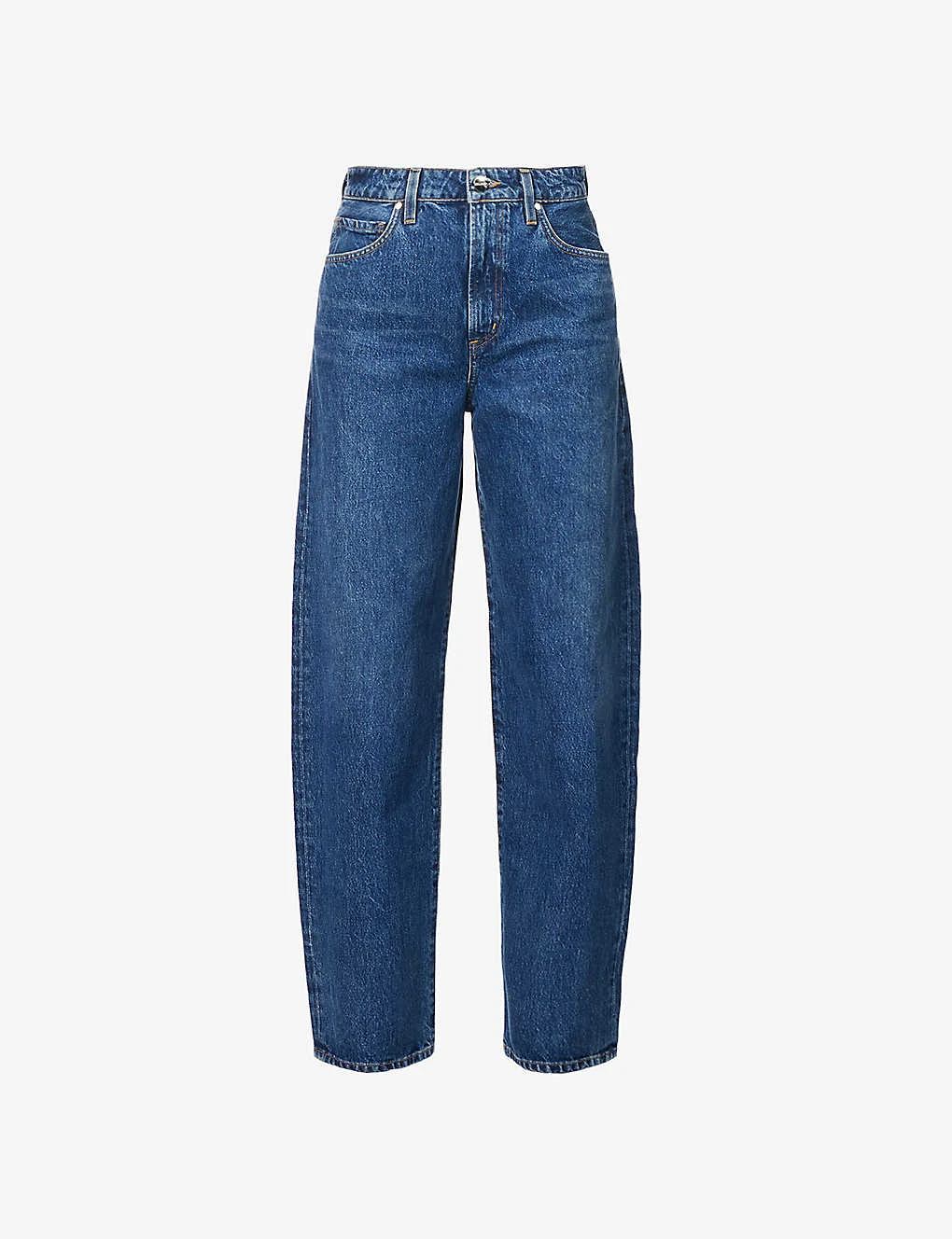 The Idris Brand-patch Wide-leg High-rise Jeans 1 The Idris Brand-patch Wide-leg High-rise Jeans