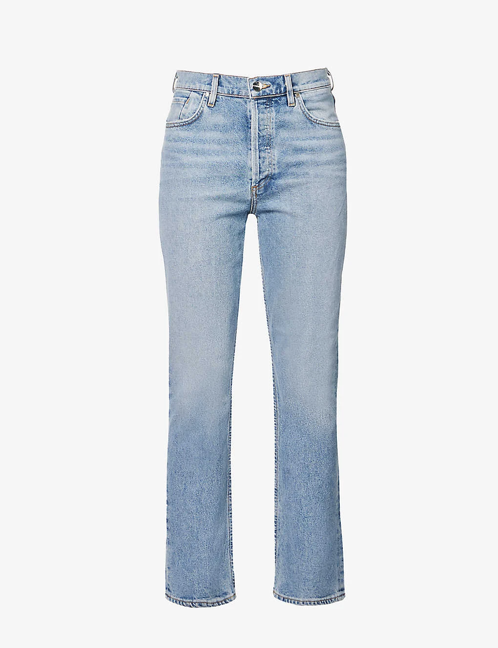 The Morgan Straight-leg High-rise Cotton-blend Jeans 1 The Morgan Straight-leg High-rise Cotton-blend Jeans