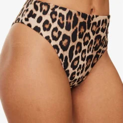 GOOD AMERICAN Good Waist Animal-print Mid-rise Bikini Bottoms -Outlet Pique Style Store R04148933 LEOPARDREVERSE001 ALT04