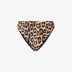 GOOD AMERICAN Good Waist Animal-print Mid-rise Bikini Bottoms