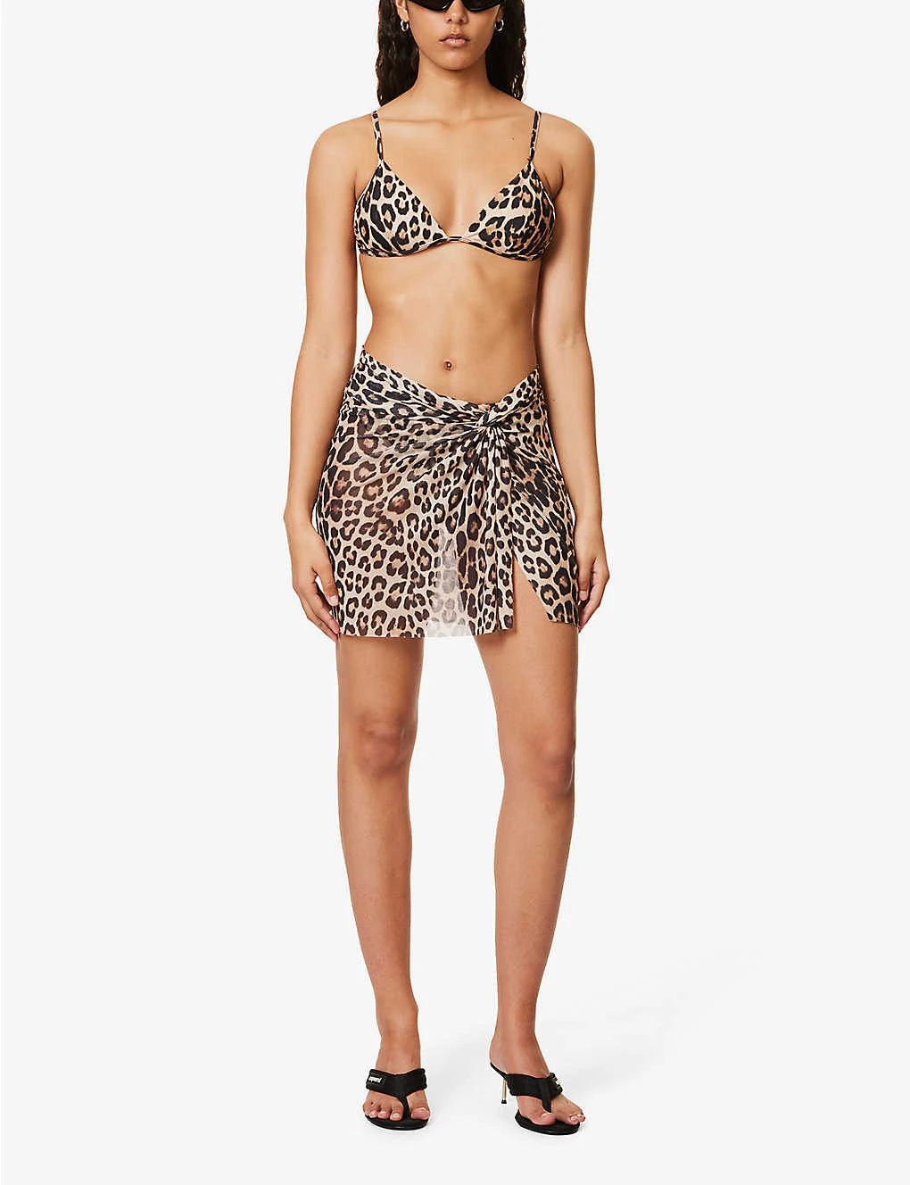 GOOD AMERICAN Twist Animal-print Recycled Polyester-blend Sarong 2 GOOD AMERICAN Twist Animal-print Recycled Polyester-blend Sarong - Image 2