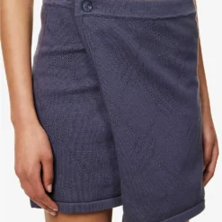 Daily Paper Repatty Logo-embroidered Cotton-blend Knitted Mini Skirt 9 Daily Paper Repatty Logo-embroidered Cotton-blend Knitted Mini Skirt -Outlet Pique Style Store R04148968 IRONGREY ALT04