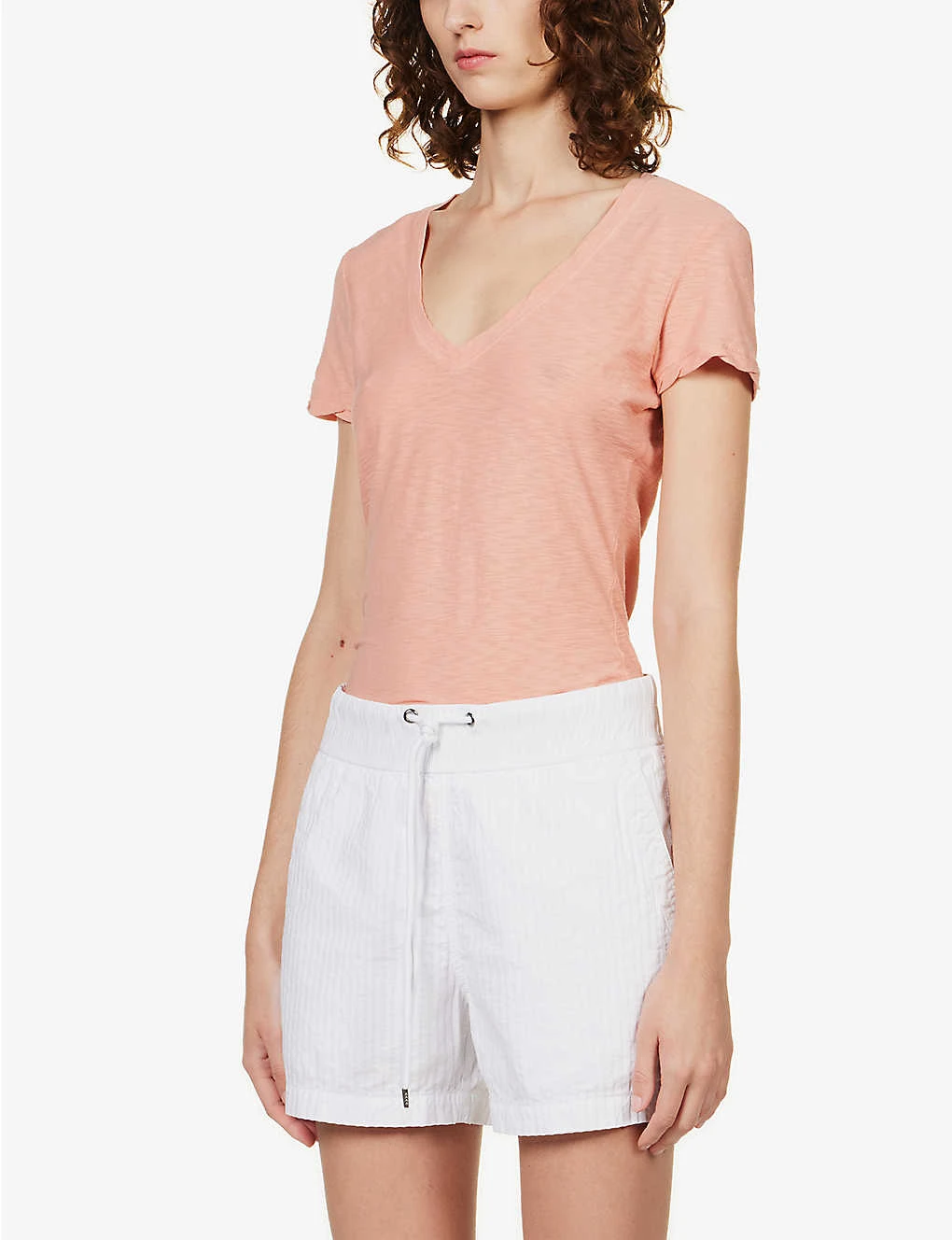 JAMES PERSE Elasticated-waist Striped Cotton-blend Shorts 3 JAMES PERSE Elasticated-waist Striped Cotton-blend Shorts - Image 3