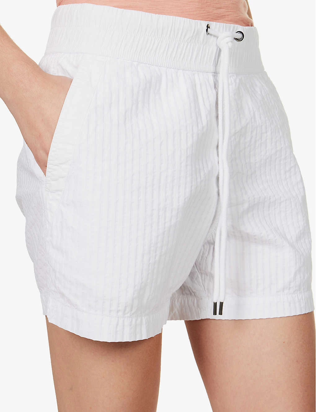 JAMES PERSE Elasticated-waist Striped Cotton-blend Shorts 5 JAMES PERSE Elasticated-waist Striped Cotton-blend Shorts - Image 5