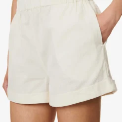 Emery Mid-rise Cotton And Linen-blend Shorts -Outlet Pique Style Store R04149655 STONE ALT04