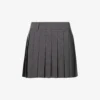 Miu Miu Pleated High-rise Wool Mini Skirt