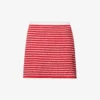 Miu Miu Scalloped-trim Striped Cotton-blend Mini Skirt