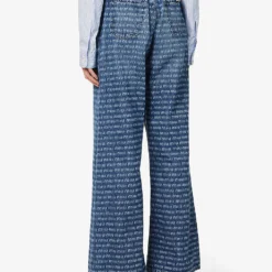Miu Miu Wide-leg High-rise Logo-print Denim Jeans 8 Miu Miu Wide-leg High-rise Logo-print Denim Jeans -Outlet Pique Style Store R04149743 BLEU ALT03