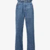 Miu Miu Wide-leg High-rise Logo-print Denim Jeans