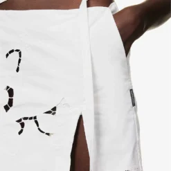 Broderie-pattern Mid-rise Upcycled Mini Skirt -Outlet Pique Style Store R04149757 WHITE ALT04