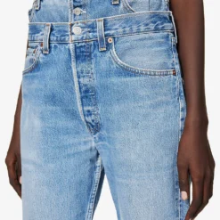 Upcycled Double-waistband Straight-leg High-rise Jeans -Outlet Pique Style Store R04149759 ASSAMPLE ALT04