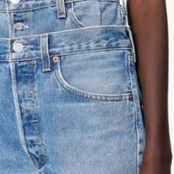 Upcycled Double-waistband Straight-leg High-rise Jeans -Outlet Pique Style Store R04149759 ASSAMPLE ALT05