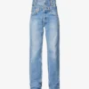 Upcycled Double-waistband Straight-leg High-rise Jeans