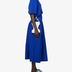 Pottery Flared-hem Recycled-polyester Knitted Midi Skirt 6 Pottery Flared-hem Recycled-polyester Knitted Midi Skirt -Outlet Pique Style Store R04149921 BLUE ALT01