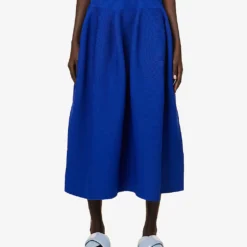 Pottery Flared-hem Recycled-polyester Knitted Midi Skirt 7 Pottery Flared-hem Recycled-polyester Knitted Midi Skirt -Outlet Pique Style Store R04149921 BLUE ALT02