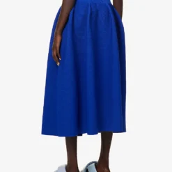 Pottery Flared-hem Recycled-polyester Knitted Midi Skirt 8 Pottery Flared-hem Recycled-polyester Knitted Midi Skirt -Outlet Pique Style Store R04149921 BLUE ALT03