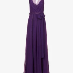 Alberta Ferretti V-neck Flared-hem Silk Maxi Dress
