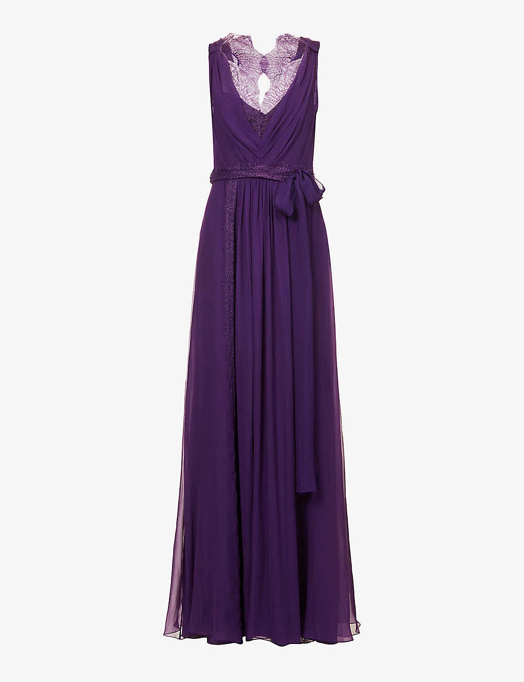 Alberta Ferretti V-neck Flared-hem Silk Maxi Dress 1 Alberta Ferretti V-neck Flared-hem Silk Maxi Dress