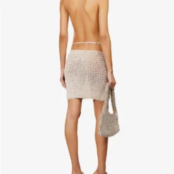 Tipo Sequin-embellished Semi-sheer Rayon Mini Dress -Outlet Pique Style Store R04150198 CHAMPAGNE ALT01