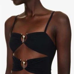 Column Cut-out Stretch-woven Maxi Dress -Outlet Pique Style Store R04150873 BLACK ALT04