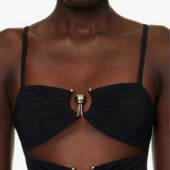 Column Cut-out Stretch-woven Maxi Dress -Outlet Pique Style Store R04150873 BLACK ALT05