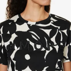 Weekend Max Mara Cerchio Floral-pattern Cotton T-shirt 9 Weekend Max Mara Cerchio Floral-pattern Cotton T-shirt -Outlet Pique Style Store R04151220 BLACK ALT04
