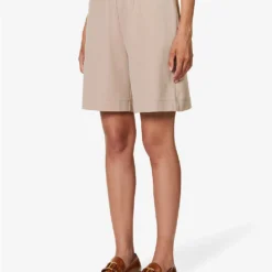 Weekend Max Mara Zoraide Regular-fit Mid-rise Stretch-jersey Shorts -Outlet Pique Style Store R04151226 BEIGE ALT02
