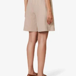 Weekend Max Mara Zoraide Regular-fit Mid-rise Stretch-jersey Shorts -Outlet Pique Style Store R04151226 BEIGE ALT03