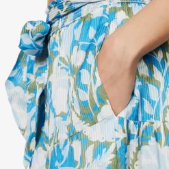 ME AND EM Floral-print Broderie-hem Silk-blend Maxi Skirt -Outlet Pique Style Store R04151487 LIGHTCREAMFRESHMO ALT05