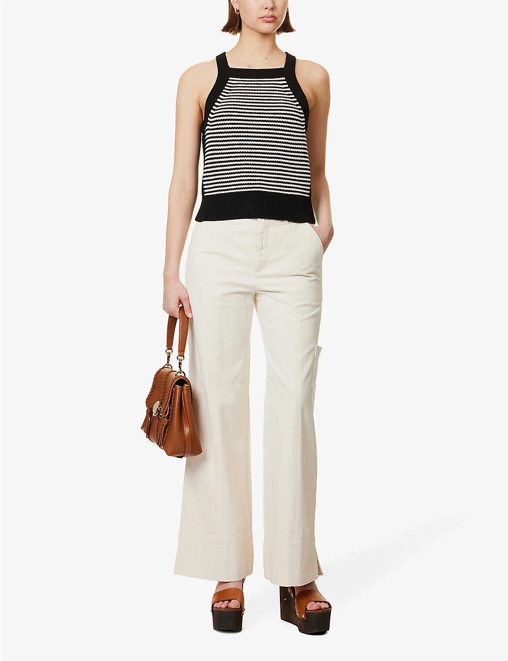 ME AND EM Stripe Cotton-knit Top 2 ME AND EM Stripe Cotton-knit Top - Image 2