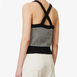 ME AND EM Stripe Cotton-knit Top 8 ME AND EM Stripe Cotton-knit Top -Outlet Pique Style Store R04151523 BLACKSOFTWHITE ALT03