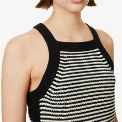 ME AND EM Stripe Cotton-knit Top 9 ME AND EM Stripe Cotton-knit Top -Outlet Pique Style Store R04151523 BLACKSOFTWHITE ALT04