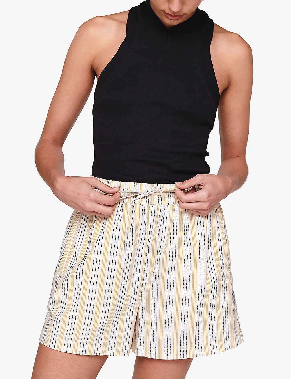 Hauti Pinstripe Organic-cotton Shorts 3 Hauti Pinstripe Organic-cotton Shorts - Image 3