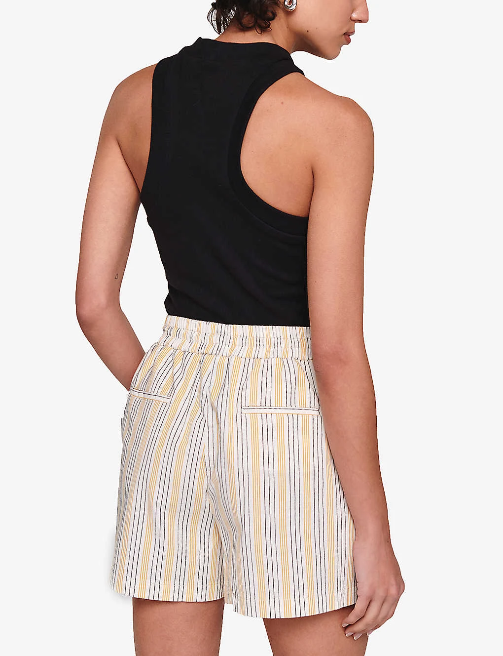 Hauti Pinstripe Organic-cotton Shorts 4 Hauti Pinstripe Organic-cotton Shorts - Image 4