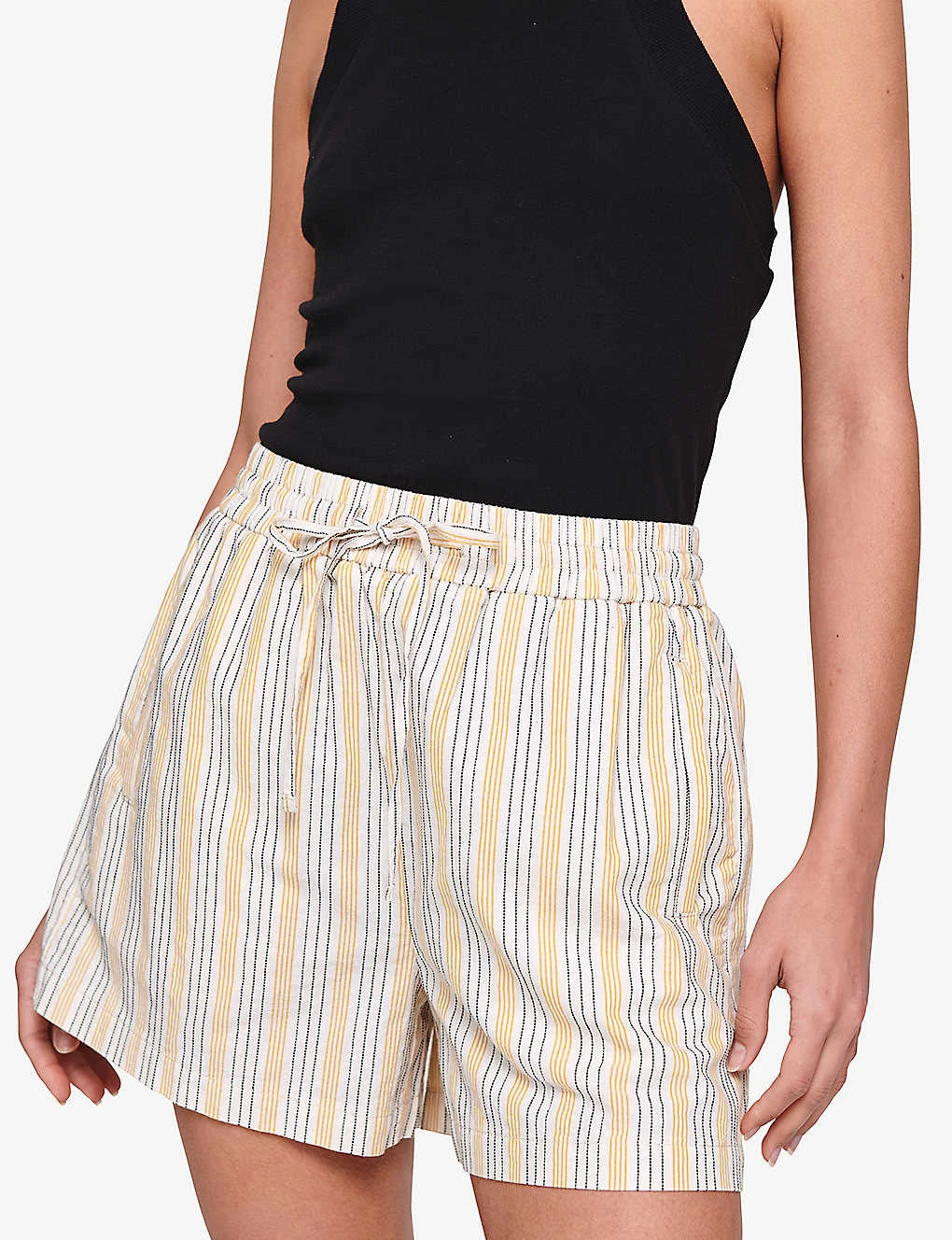 Hauti Pinstripe Organic-cotton Shorts 5 Hauti Pinstripe Organic-cotton Shorts - Image 5