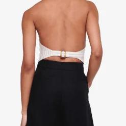 Fidel Tabbed Linen Shorts -Outlet Pique Style Store R04151537 BLACK ALT03