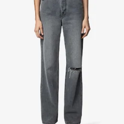 Zadig & Voltaire Evy Distressed-knee Straight-leg Jeans 7 Zadig & Voltaire Evy Distressed-knee Straight-leg Jeans -Outlet Pique Style Store R04151916 GRIS ALT02