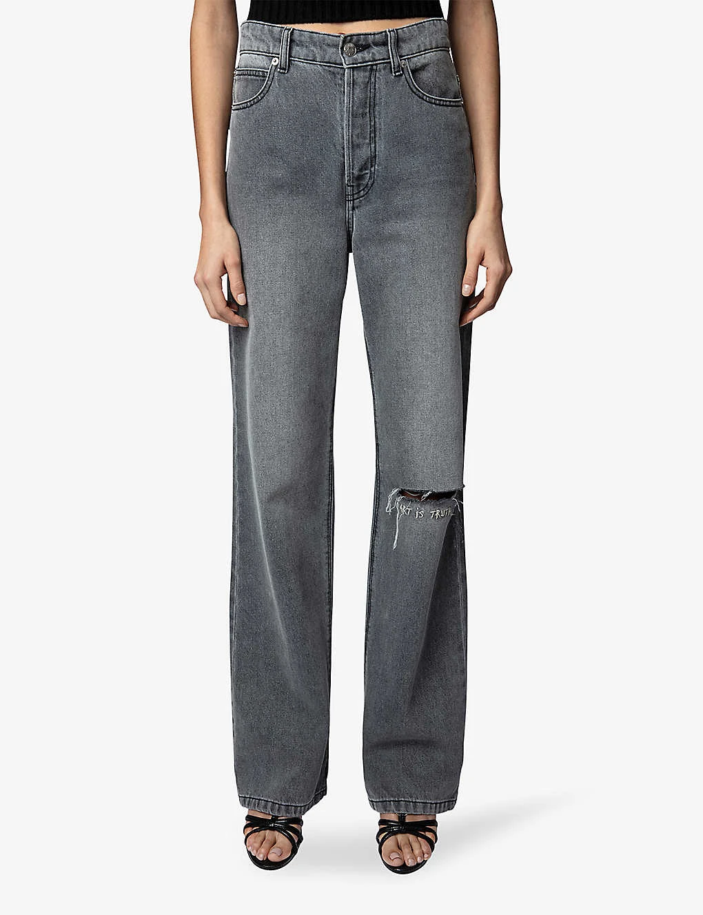 Zadig & Voltaire Evy Distressed-knee Straight-leg Jeans 3 Zadig & Voltaire Evy Distressed-knee Straight-leg Jeans - Image 3