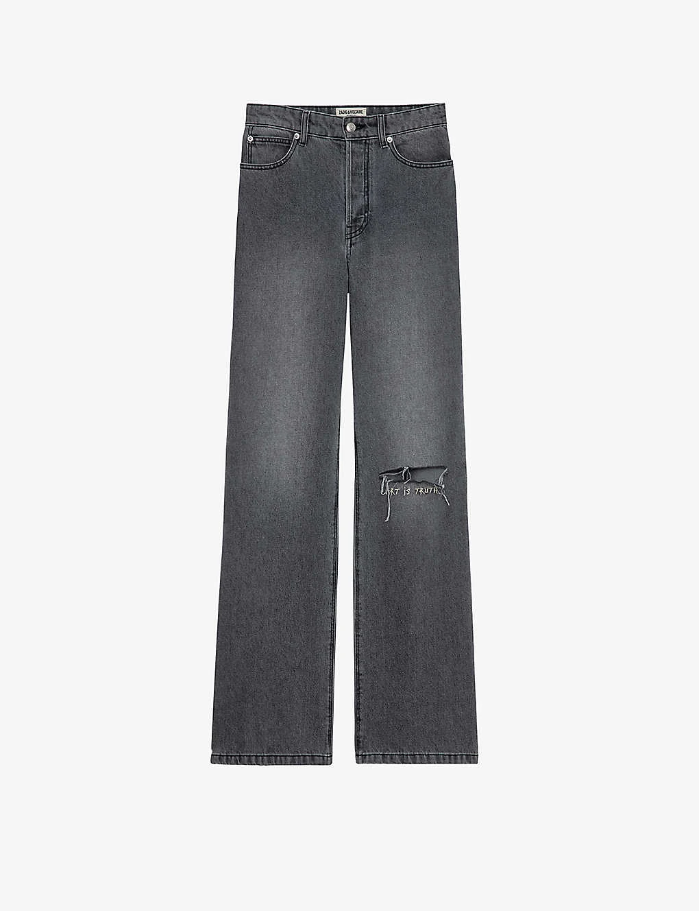 Zadig & Voltaire Evy Distressed-knee Straight-leg Jeans 1 Zadig & Voltaire Evy Distressed-knee Straight-leg Jeans