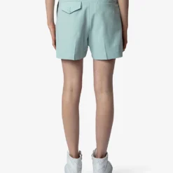 Zadig & Voltaire Please Pressed-crease Woven Shorts -Outlet Pique Style Store R04151943 CELADON ALT03