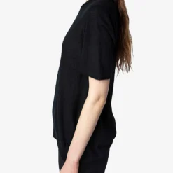 Zadig & Voltaire Ida Signature-wings Cashmere Top -Outlet Pique Style Store R04151983 NOIR ALT02