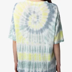 Zadig & Voltaire Suzy Tie-dye Linen T-shirt -Outlet Pique Style Store R04151984 CELADON ALT03